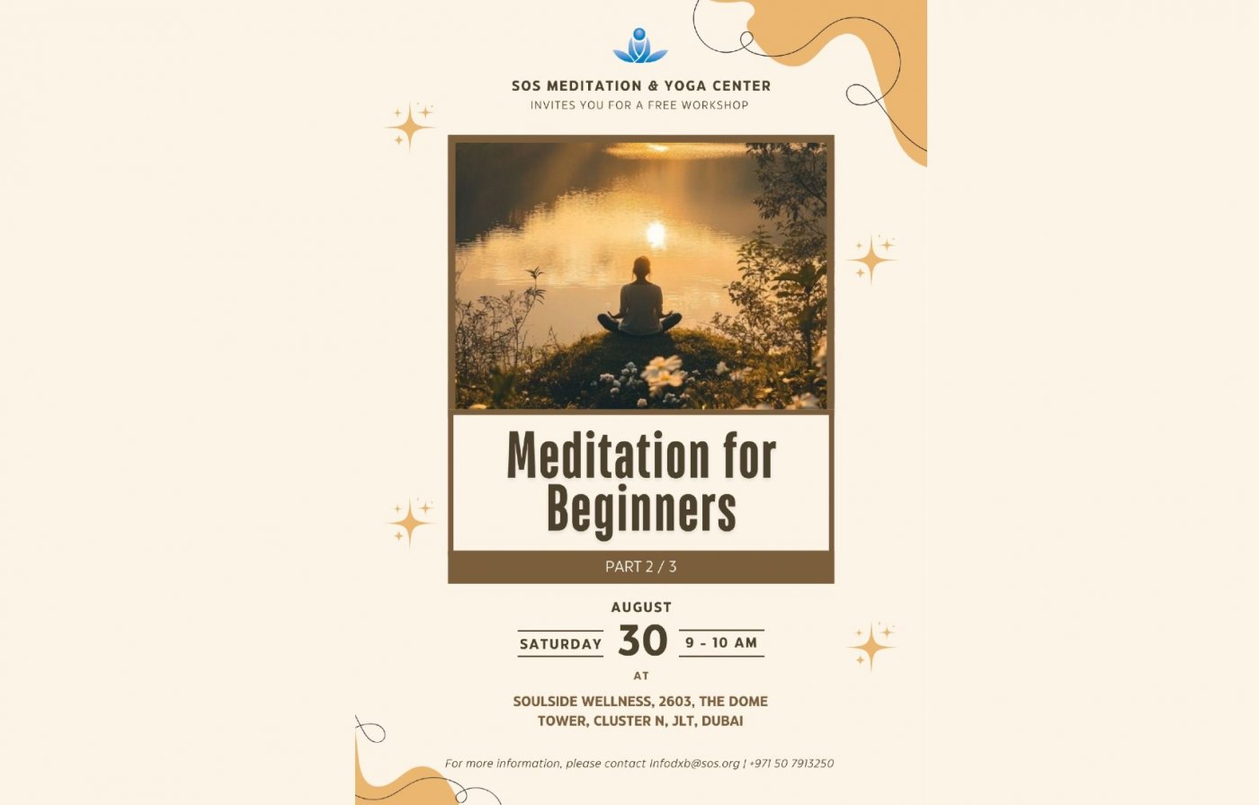 Meditation for Beginners Series (Part 2 of 3), 30 August | Event in Dubai | AllEvents