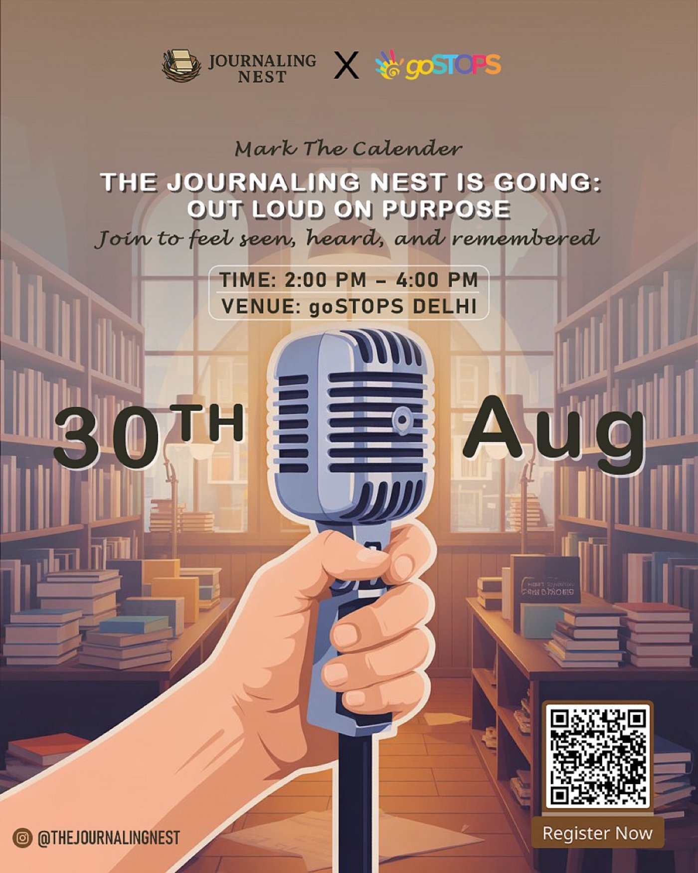 Journaling Nest : Out Loud on Purpose , 30 August | Event in New Delhi | AllEvents