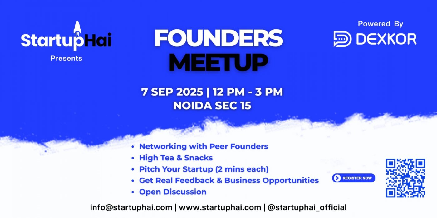 StartupHai Founders Meet-up, 7 September | Event in Noida | AllEvents