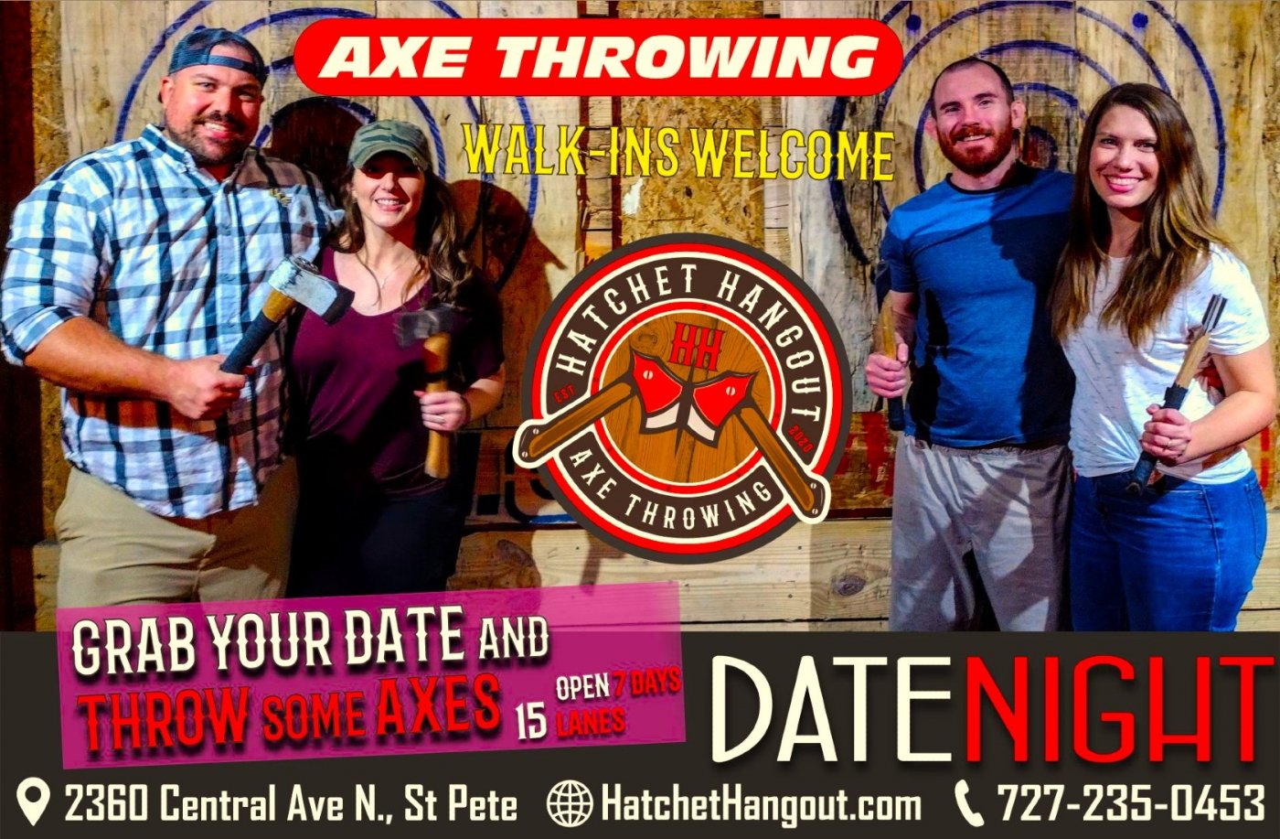 Targeting Love: Axe Throwing Date Night at Hatchet Hangout | Event in St. Petersburg | AllEvents