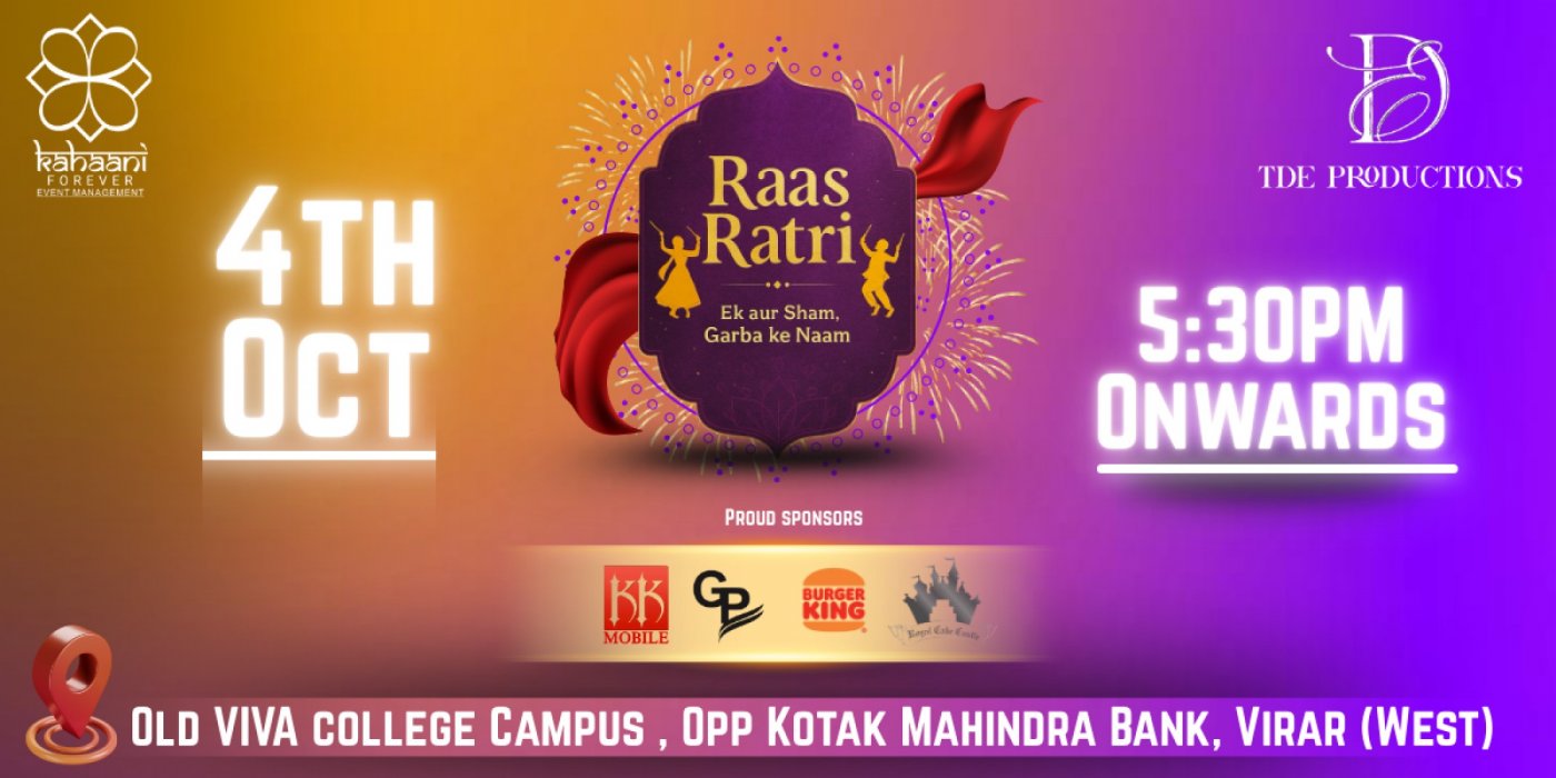 Raas-Ratri 2k25 Garba Concert – Virar | Oct 4, 2025 | Book Tickets