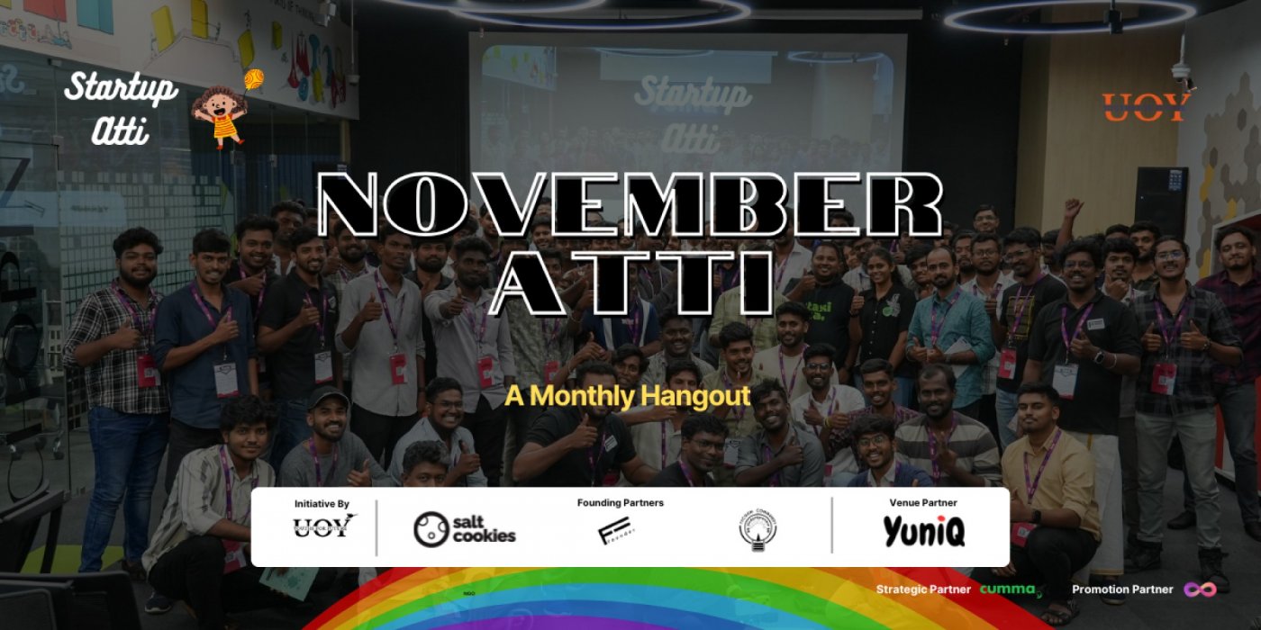 Startup Atti | A Monthly Hangout | November Atti, 22 November | Event in Chennai | AllEvents