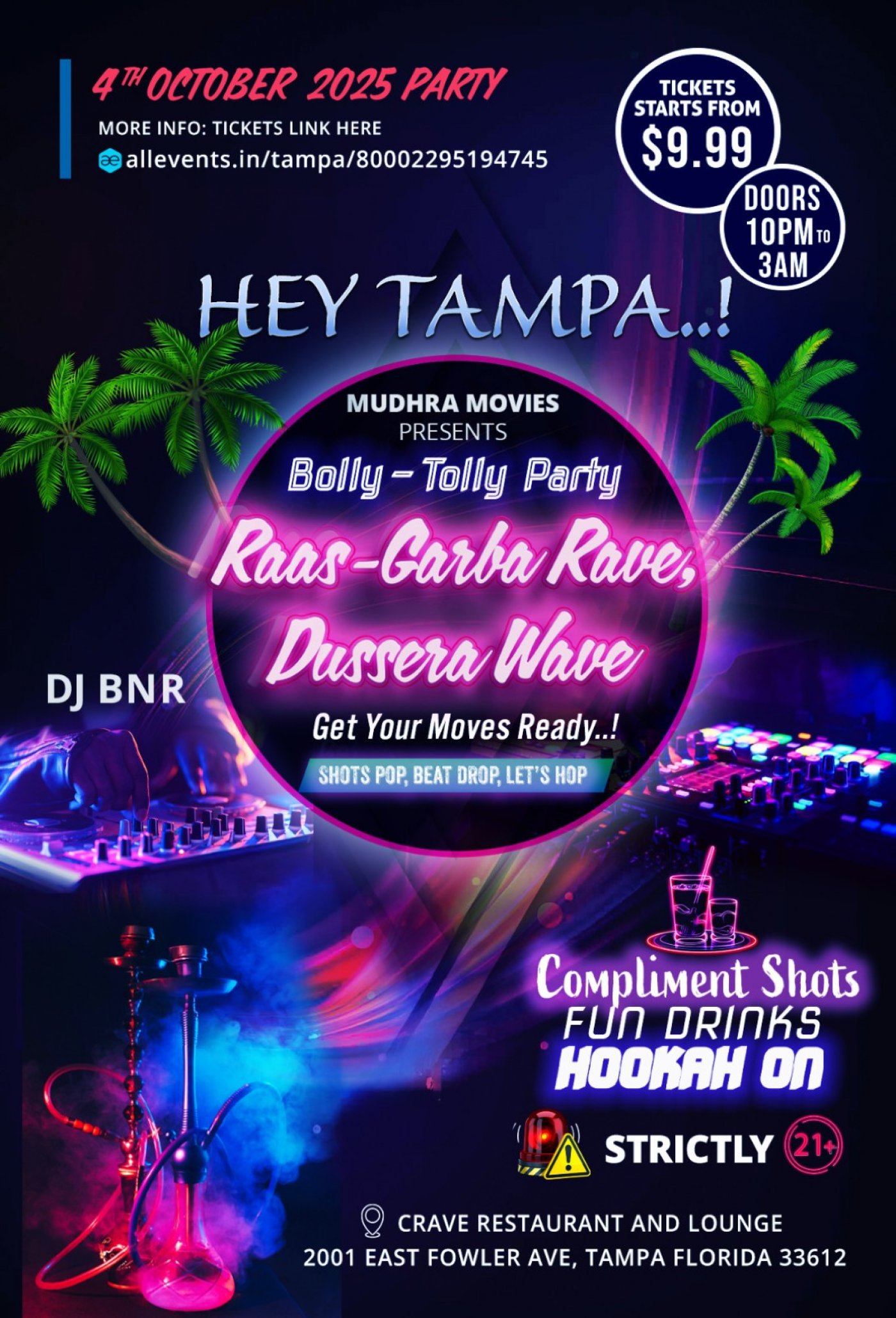 Raas - Garba Rave & Dussera Wave, 2001 E Fowler Ave, Tampa, 4 October ...