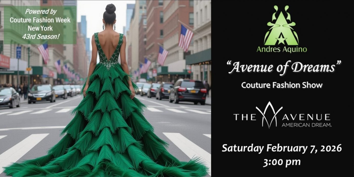 Avenue of Dreams Couture Fashion Show by Andres Aquino, 7 February | Event in East Rutherford | AllEvents