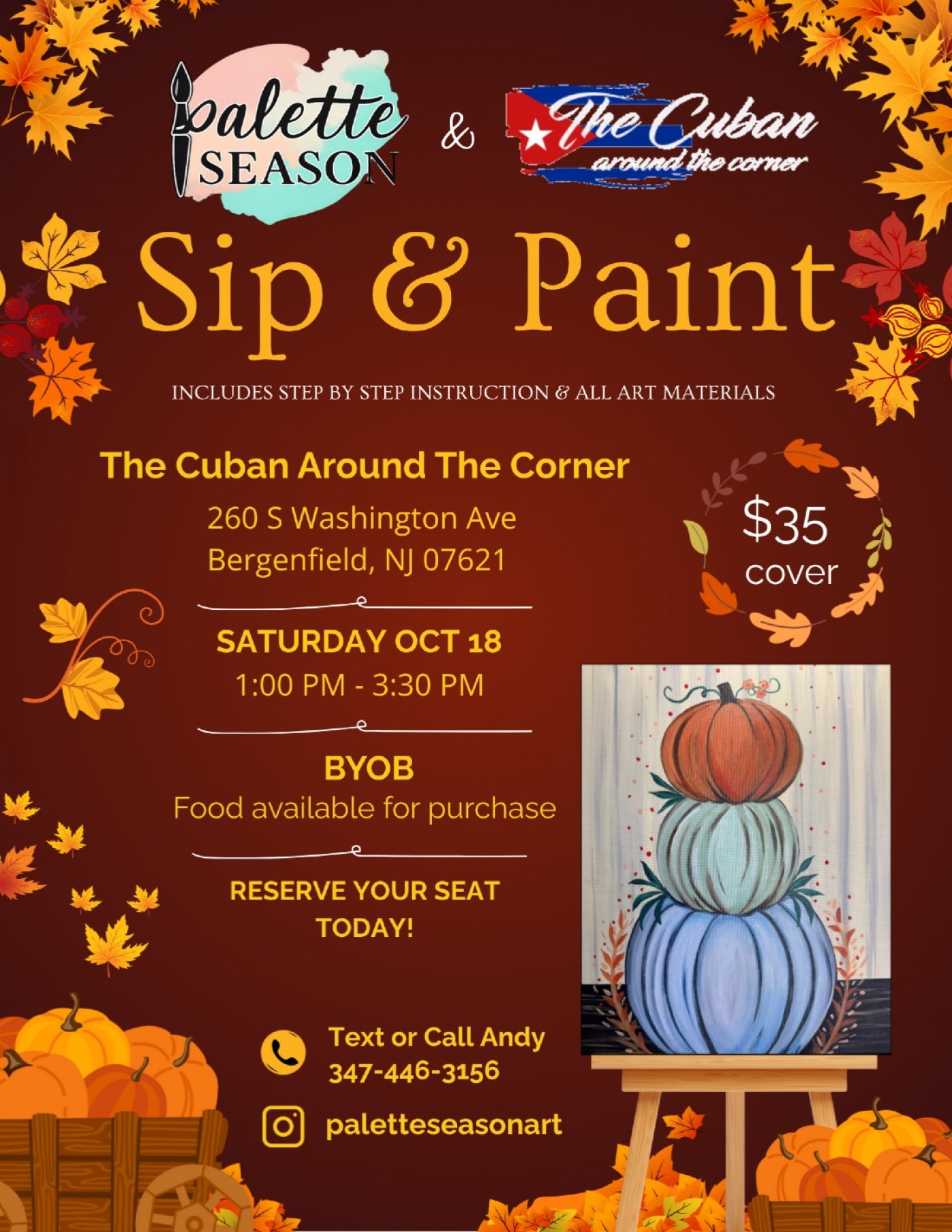 Palette Season Art at Cuban around the Corner, 18 October | Event in Bergenfield | AllEvents