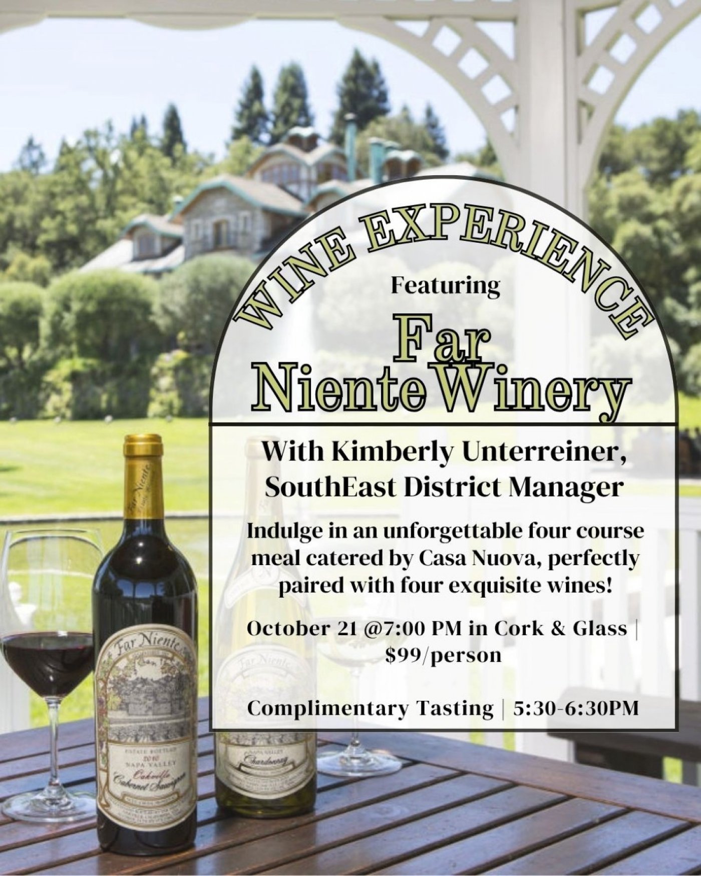 Far Niente Wine Dinner at Cork & Glass , 21 October | Event in Alpharetta | AllEvents
