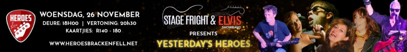 Stage Fright 'YESTERDAYS HEROES' Tribute Show, 26 November | Event in Kraaifontein | AllEvents