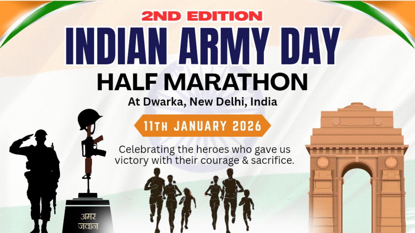 INDIAN ARMY DAY HALF MARATHON (2nd Edition), 11 January | Event in New Delhi | AllEvents