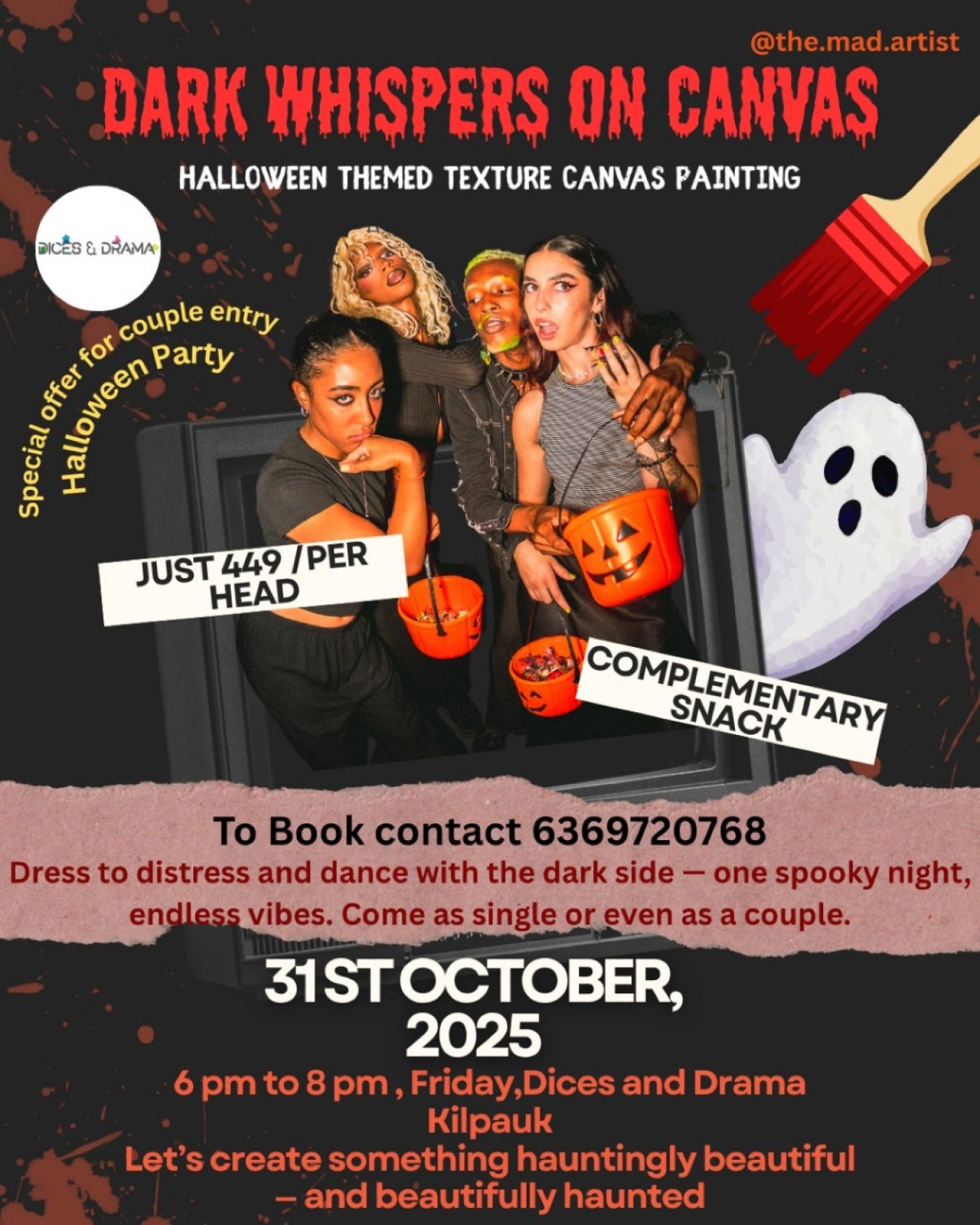 HALLOWEEN THEMED TEXTURE CANVAS PAINTING