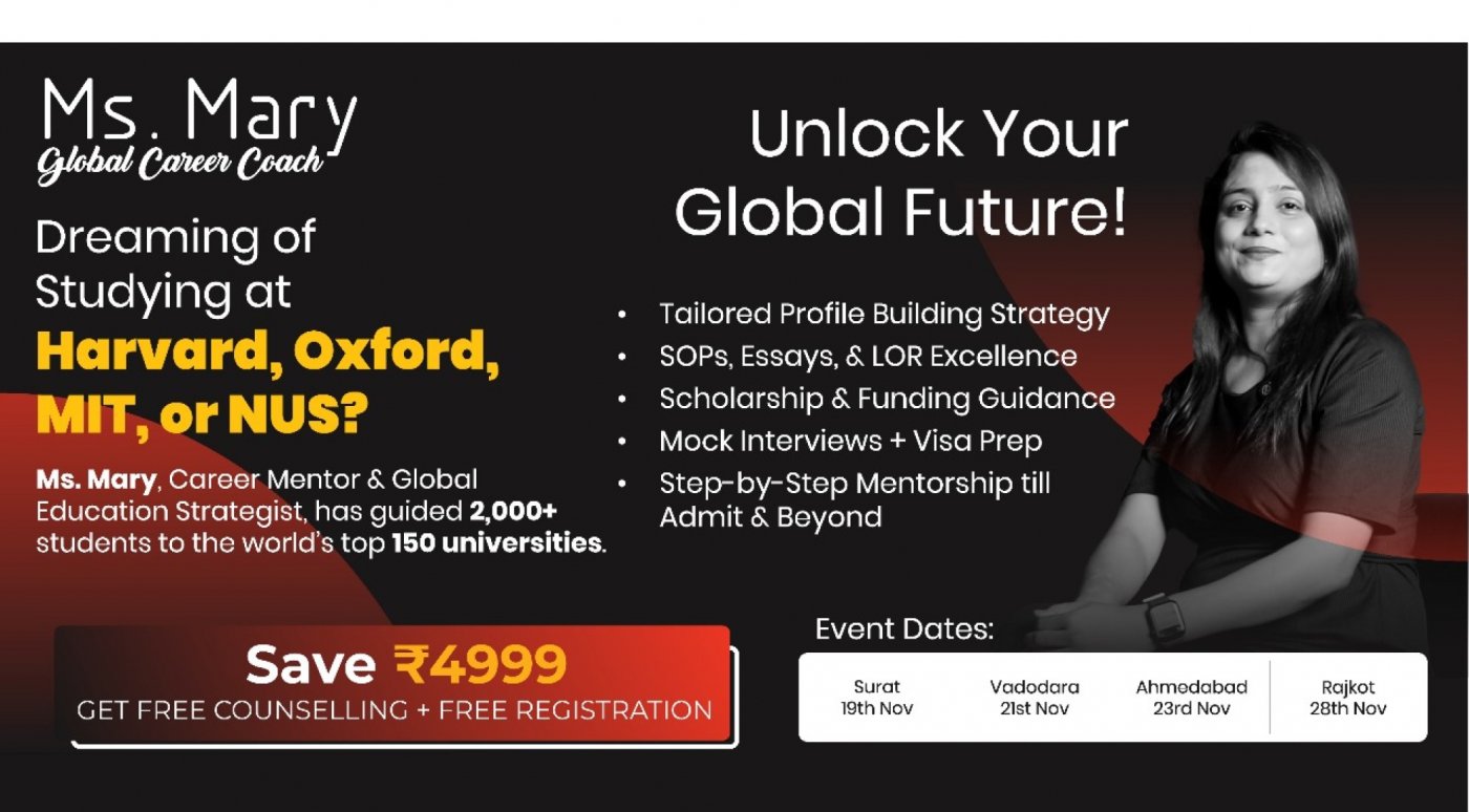 Admissions to Top 150 Global Universities, 23 November | Event in Ahmedabad | AllEvents