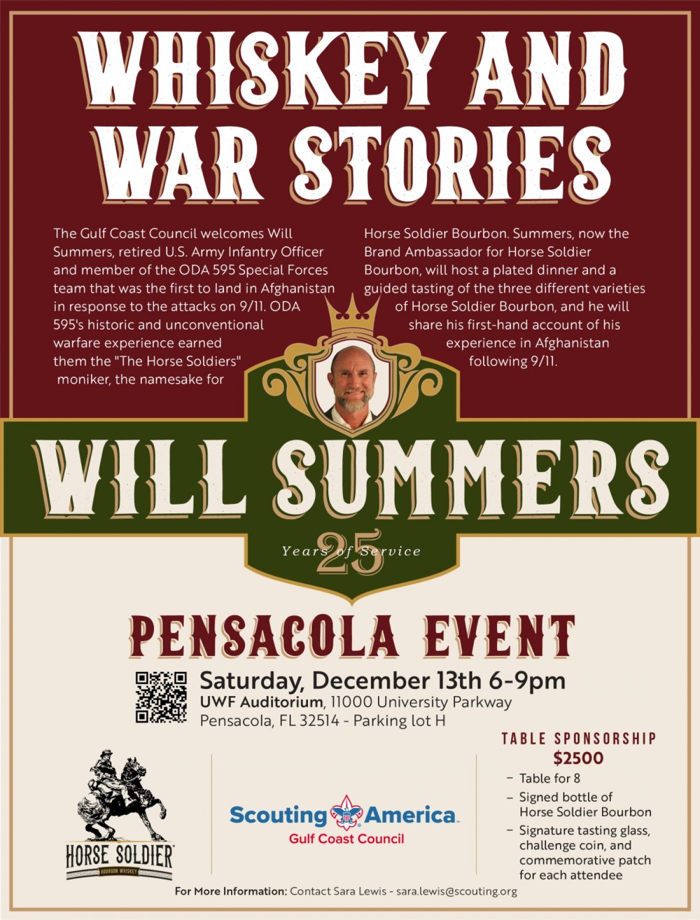 Whiskey and War Stories with Will Summers (12 Strong), 13 December | Event in Pensacola | AllEvents
