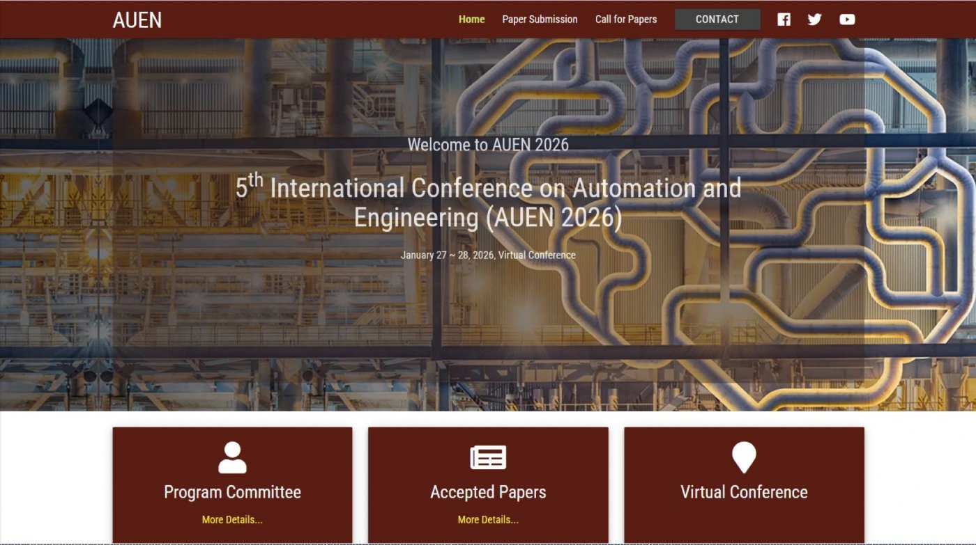 5th International Conference on Automation and Engineering (AUEN 2026), 27 February | Event in Alice Springs