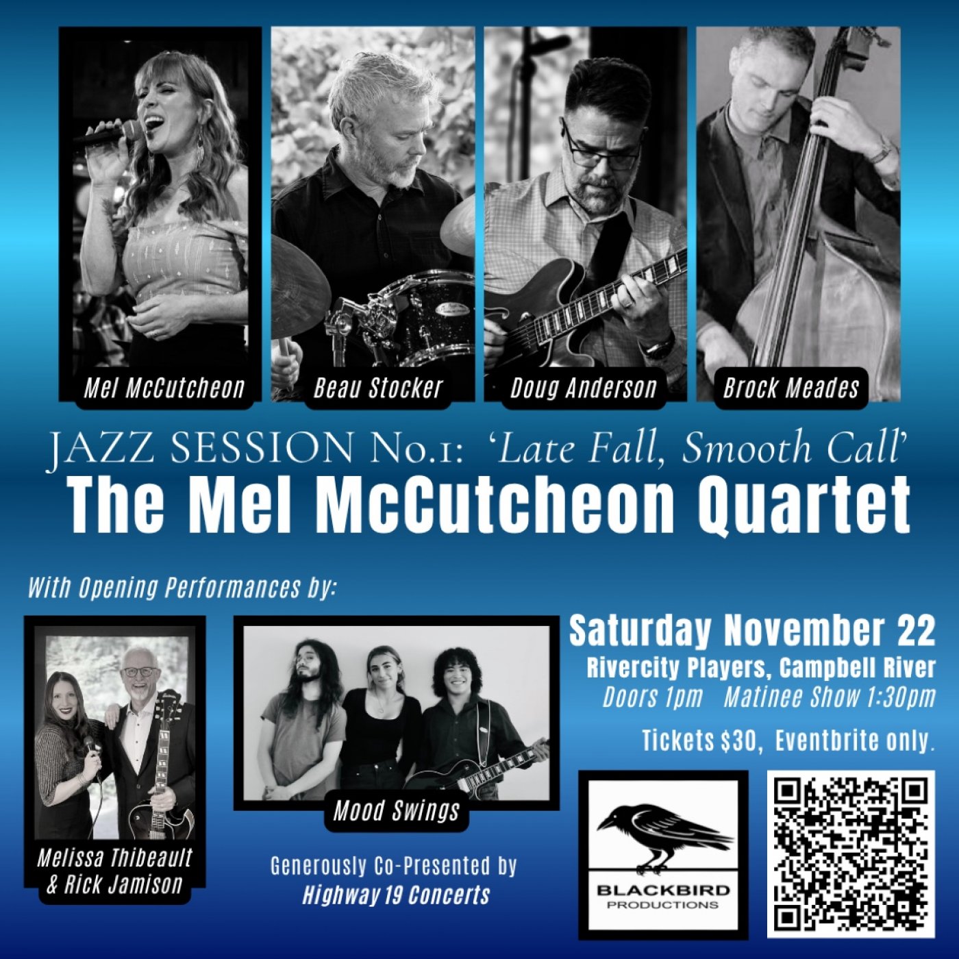 Jazz Session No.1:’Late Fall, Smooth Call’ The Mel McCutcheon Quartet, 22 November | Event in Campbell River