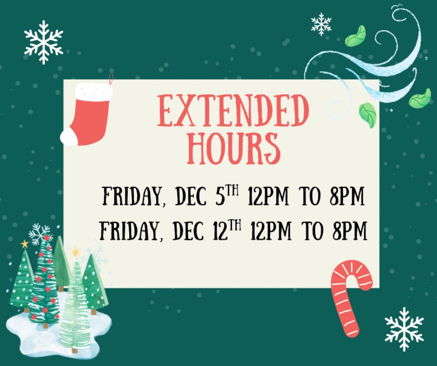Extended Hours on Dec 5th!, 5 December | Event in Lowellville | AllEvents