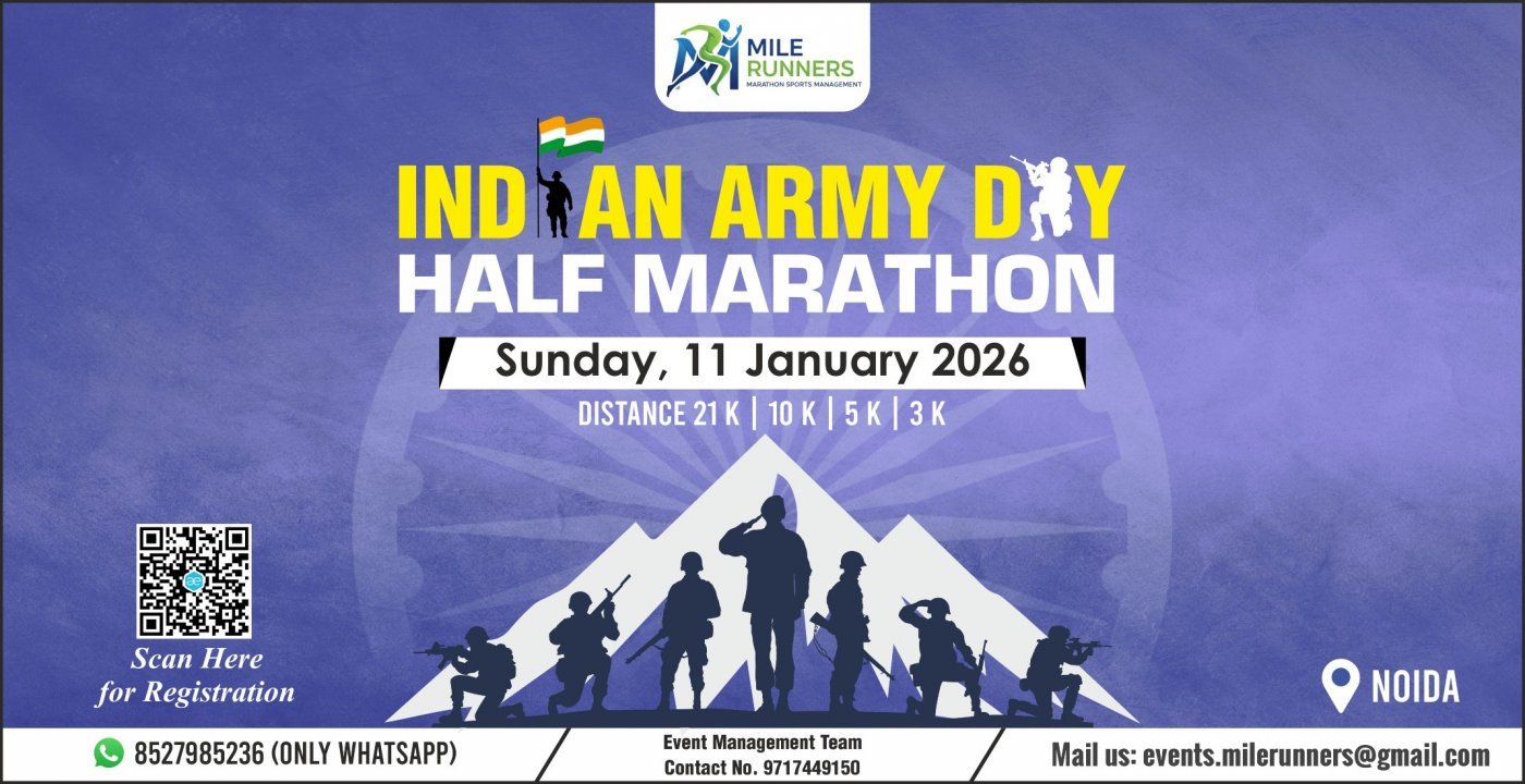 Indian Army Day Half Marathon -2026, 11 January | Event in Noida | AllEvents