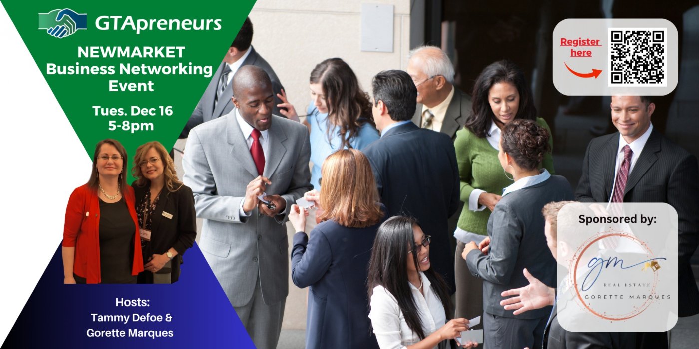 GTApreneurs December 16 Newmarket Business Networking Event, 16 December | Event in Newmarket | AllEvents