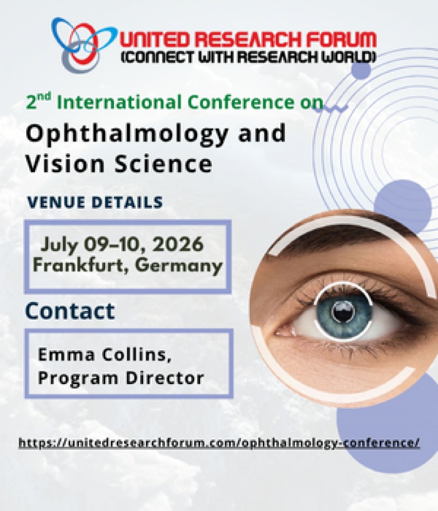 2nd International Conference on Ophthalmology and Vision Science (ICOVS-2026), 9 July | Event in Frankfurt
