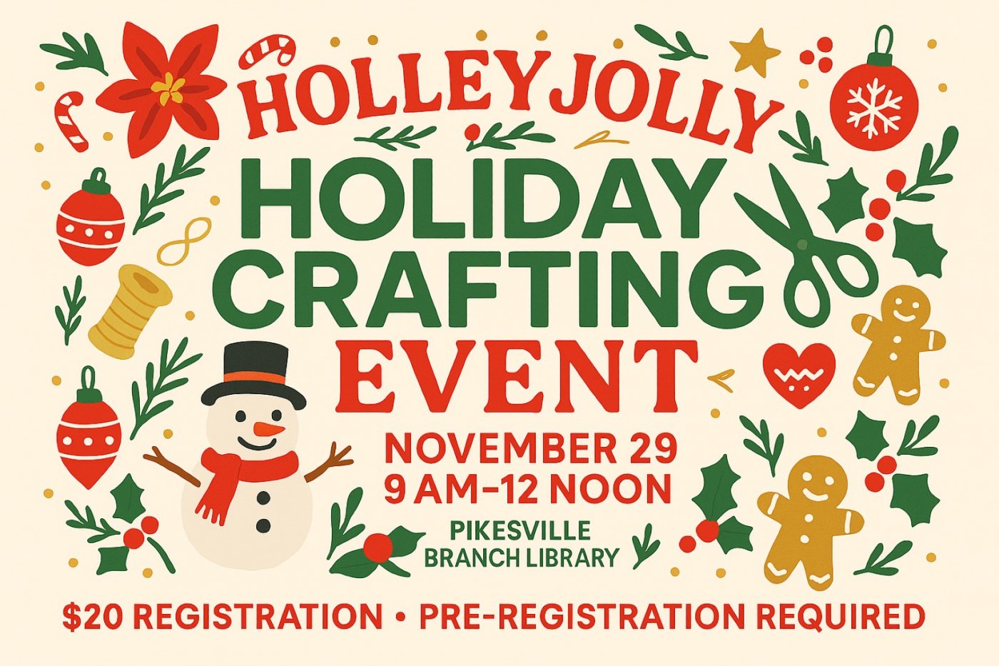 Holley Jolly Holiday Crafting Event, 29 November | Event in Pikesville | AllEvents