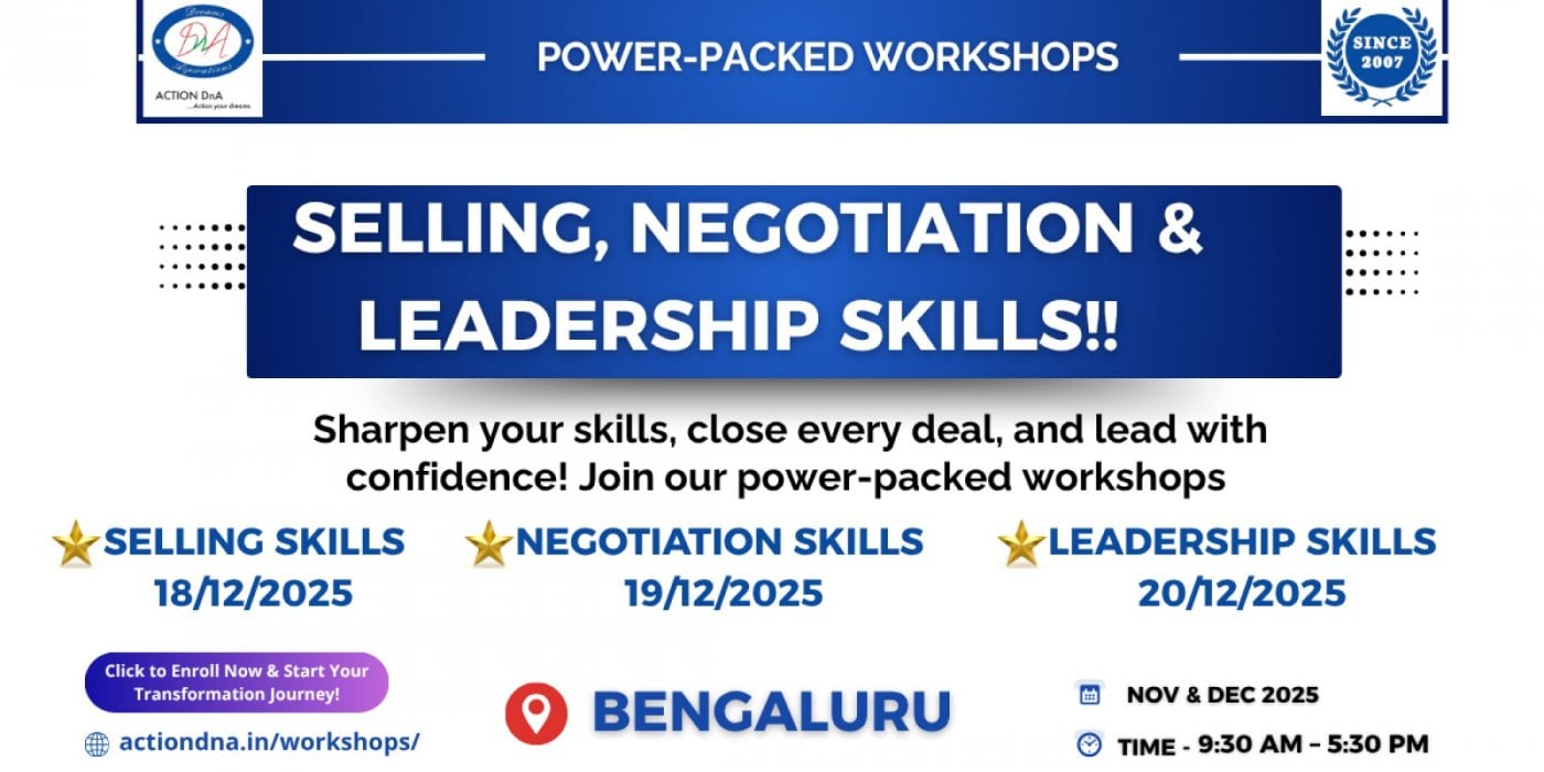 WORKSHOPS ON LEADERSHIP, SELLING & NEGOTIATION SKILLS IN BENGALURU, 18 December | Event in Bangalore | AllEvents