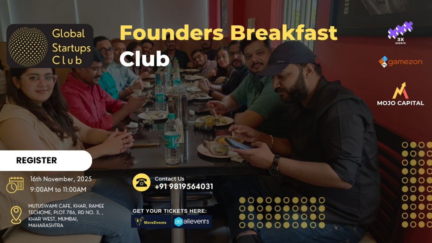 Founders Breakfast Club Mumbai, 16 November | Event in Mumbai | AllEvents