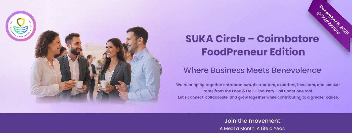 SUKA Circle – Coimbatore | FoodPreneur Networking Meet, 6 December | Event in Coimbatore | AllEvents