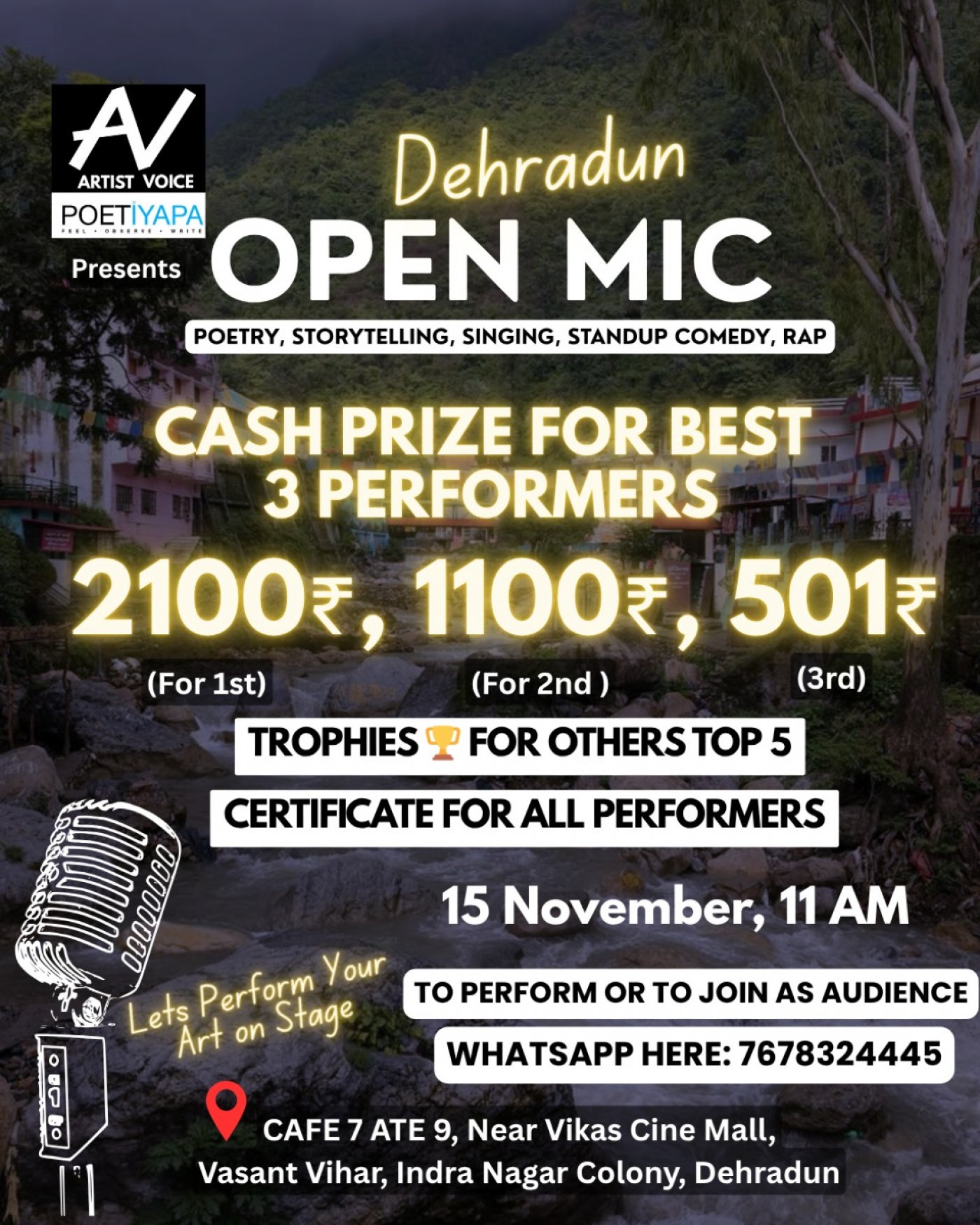 Open Mic in Dehradun - Poetry, Storytelling, Singing, Standup - Events in Dehradun , 15 November | AllEvents