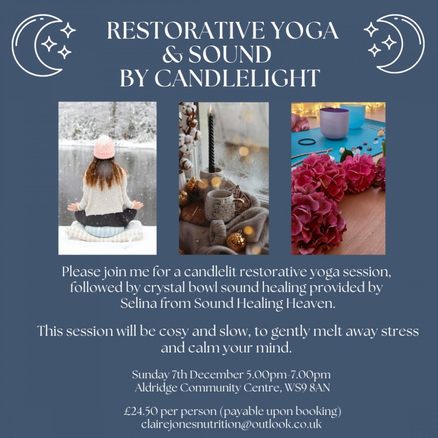 Restorative yoga & sound journey by candlelight, 7 December | Event in Aldridge | AllEvents