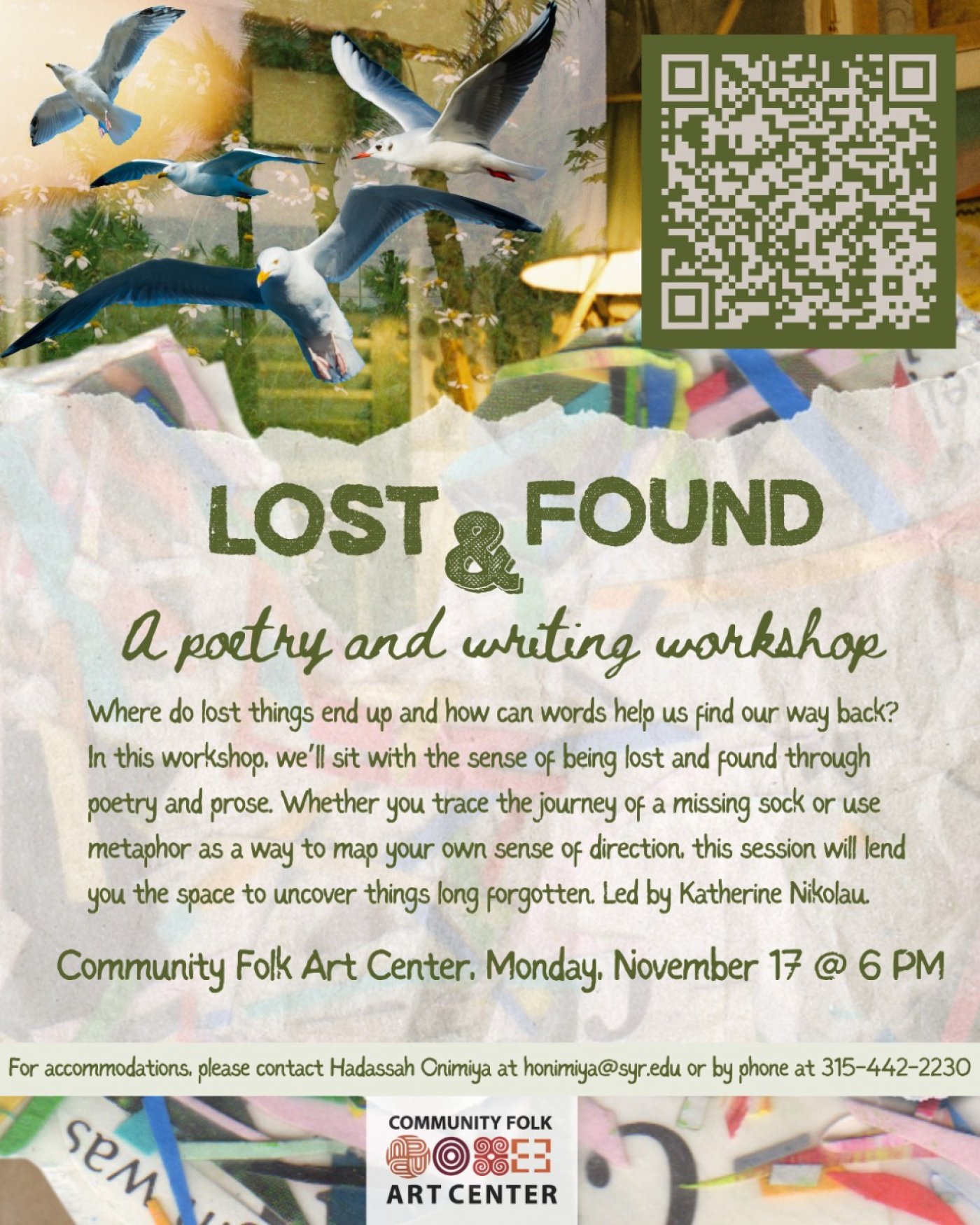 Lost & Found: A Poetry and Writing Workshop, 17 November | Event in Syracuse | AllEvents