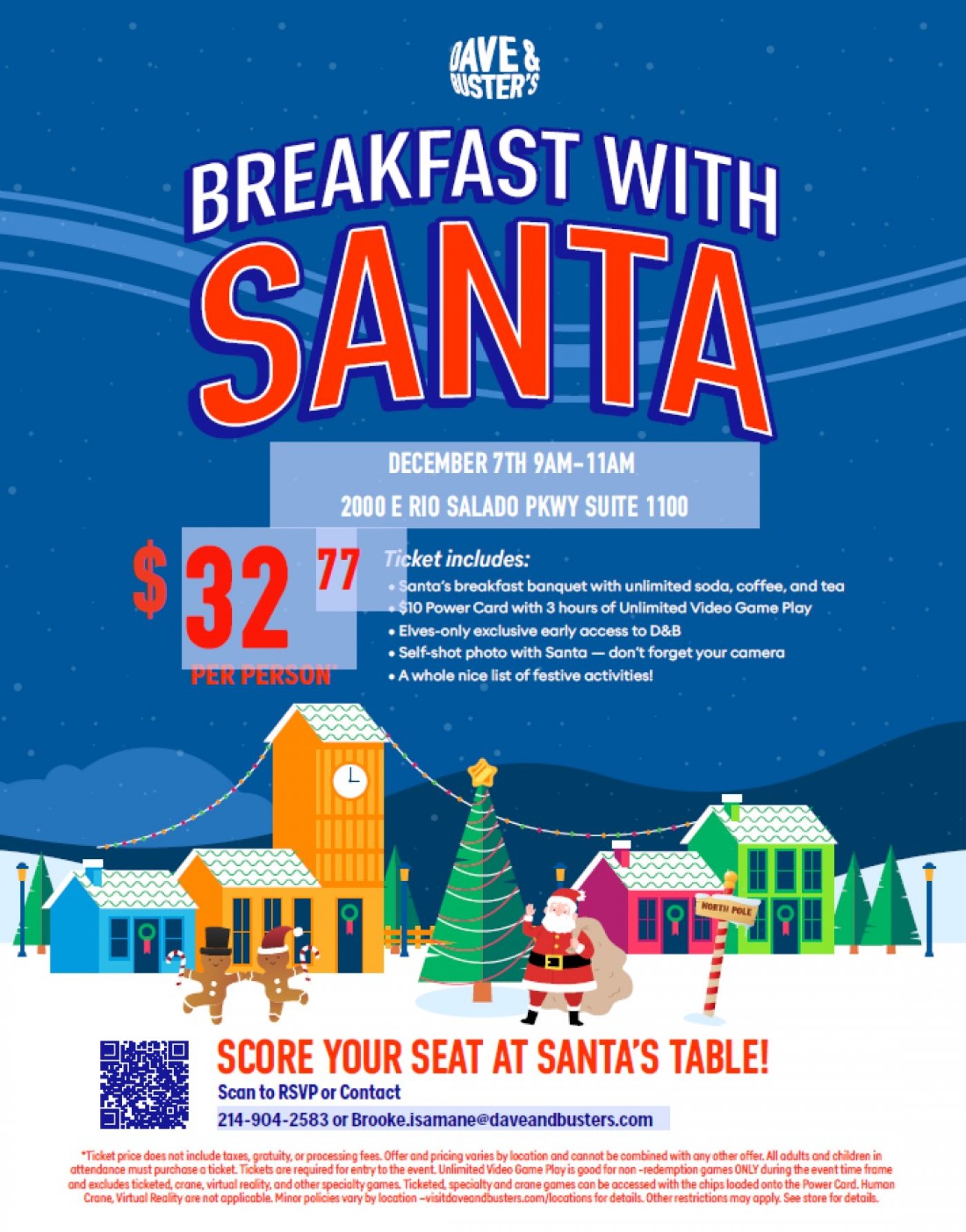 Breakfast with Santa at Dave & Buster's Tempe , 7 December | Event in Tempe | AllEvents
