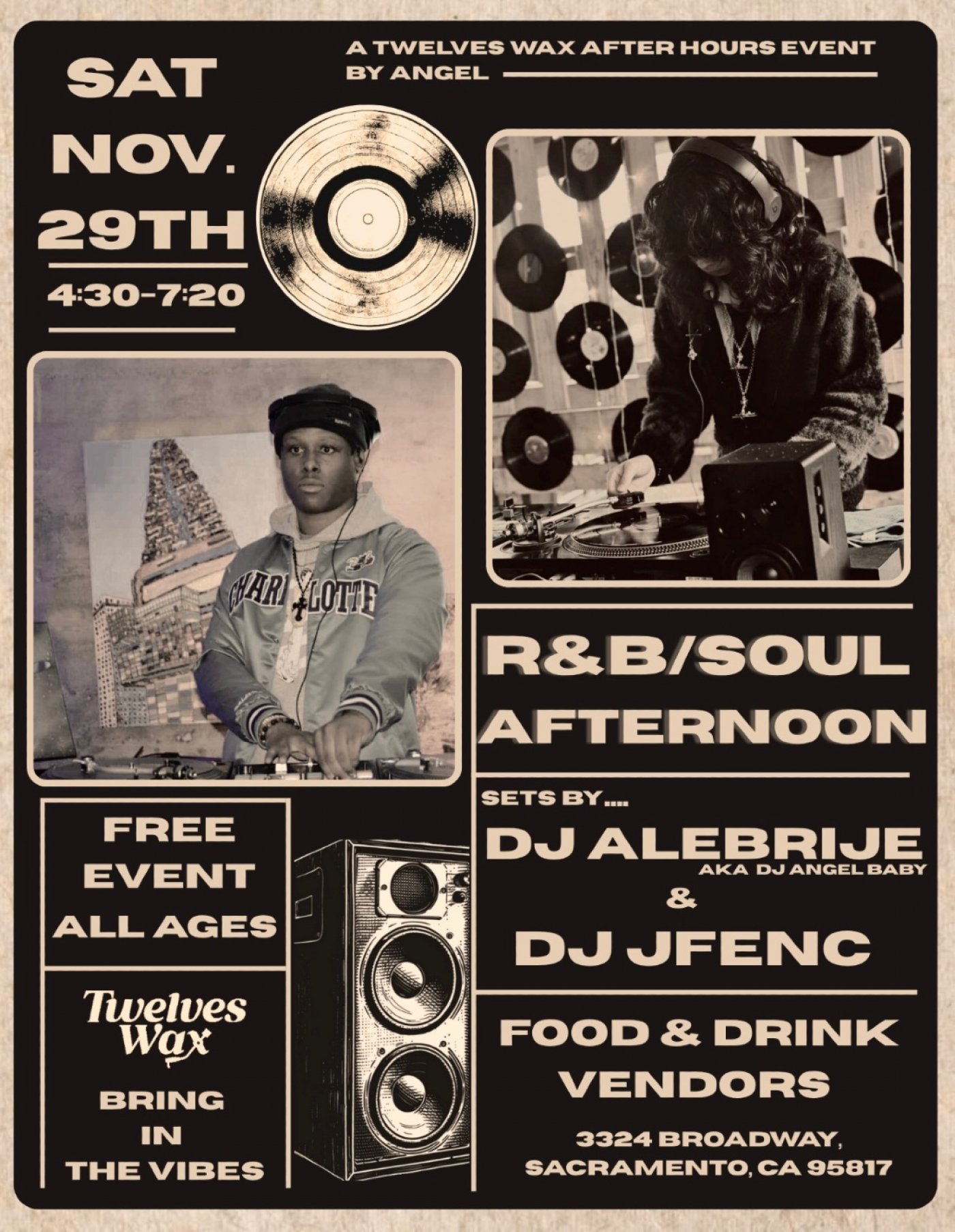 R&B / Soul Afternoon At Twelves Wax, 29 November | Event in Sacramento | AllEvents