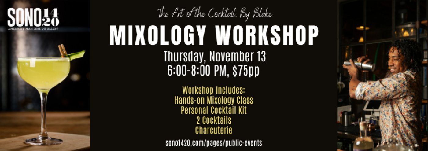 Mixology Workshop with Blake at SoNo 1420 Distillery, 13 November | Event in Norwalk | AllEvents