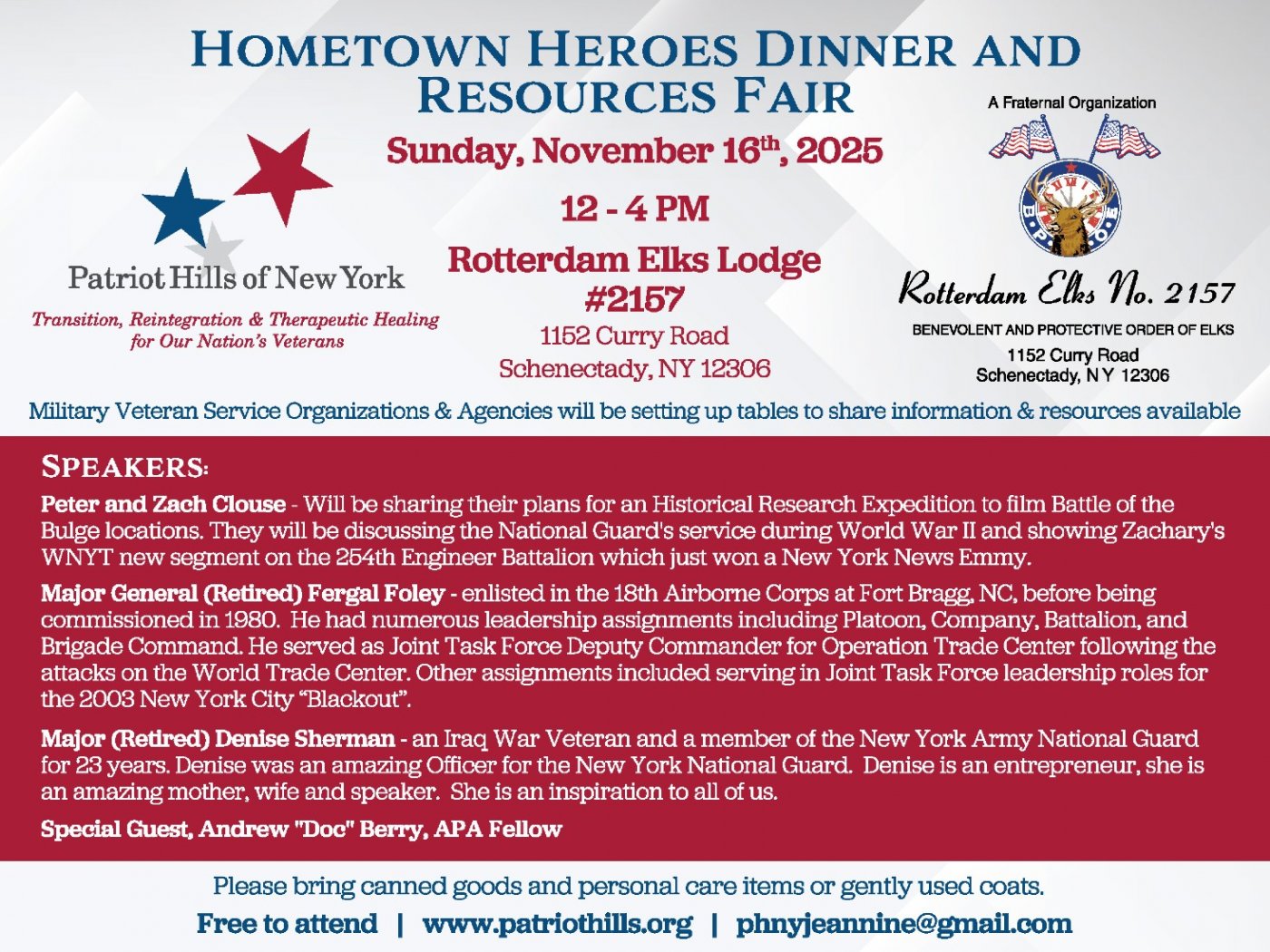 Hometown Heroes Dinner and Resource Fair, 16 November | Event in Schenectady | AllEvents