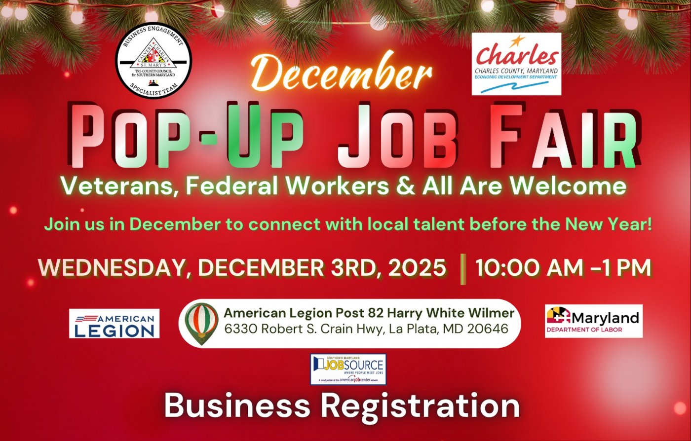 December Pop-Up Job Fair:  Veterans, Federal Workers & All Are Welcome | Event in La Plata | AllEvents