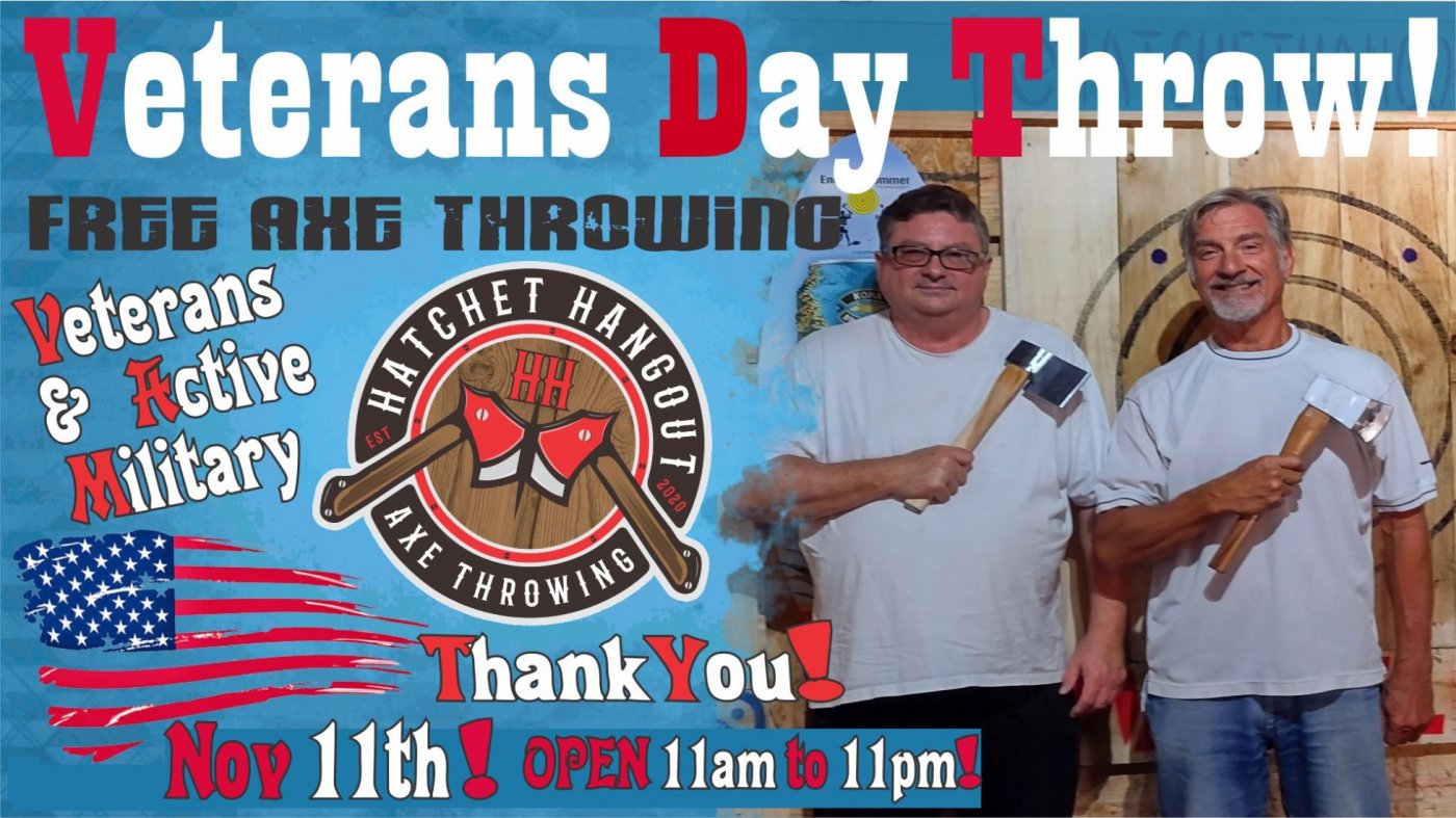 Veterans Day Throw: Remembering all those that have served with FREE Axe throwing | Event in Clearwater | AllEvents