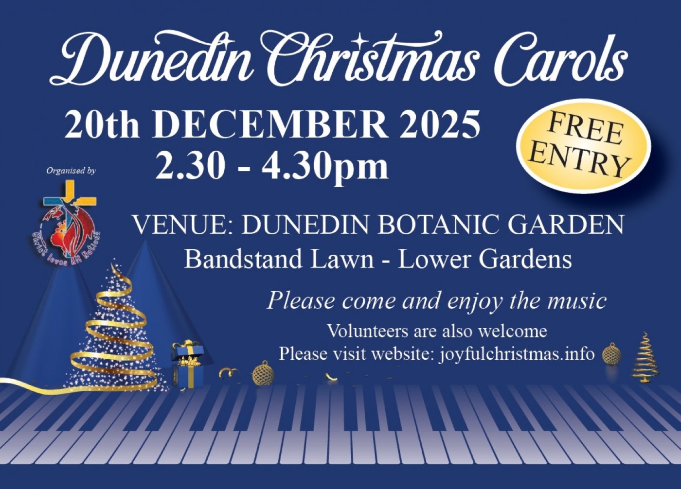 Dunedin Christmas Carols, 20 December | Event in Dunedin | AllEvents