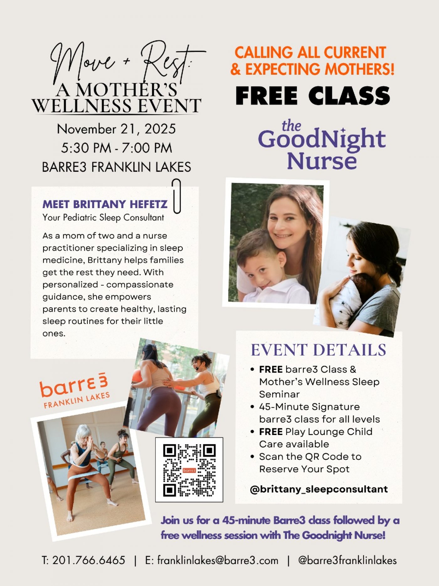 Move + Rest: A Mother’s Wellness Event, 21 November | Event in Franklin Lakes | AllEvents