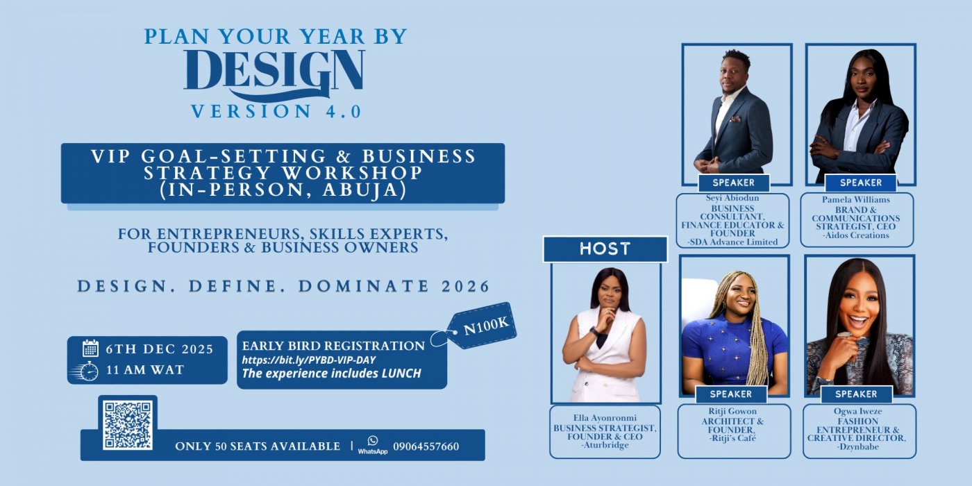 PLAN YOUR YEAR BY DESIGN (PYBD) - THE 2025 ENTREPRENEURS’ LUNCH, 6 December | Event in Abuja | AllEvents
