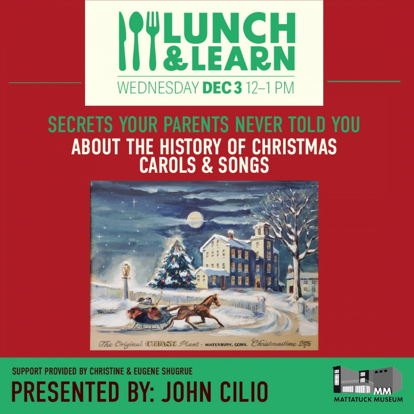 Lunch and Learn: Secrets your parents never told you about the history of Christmas carols & songs, 3 December