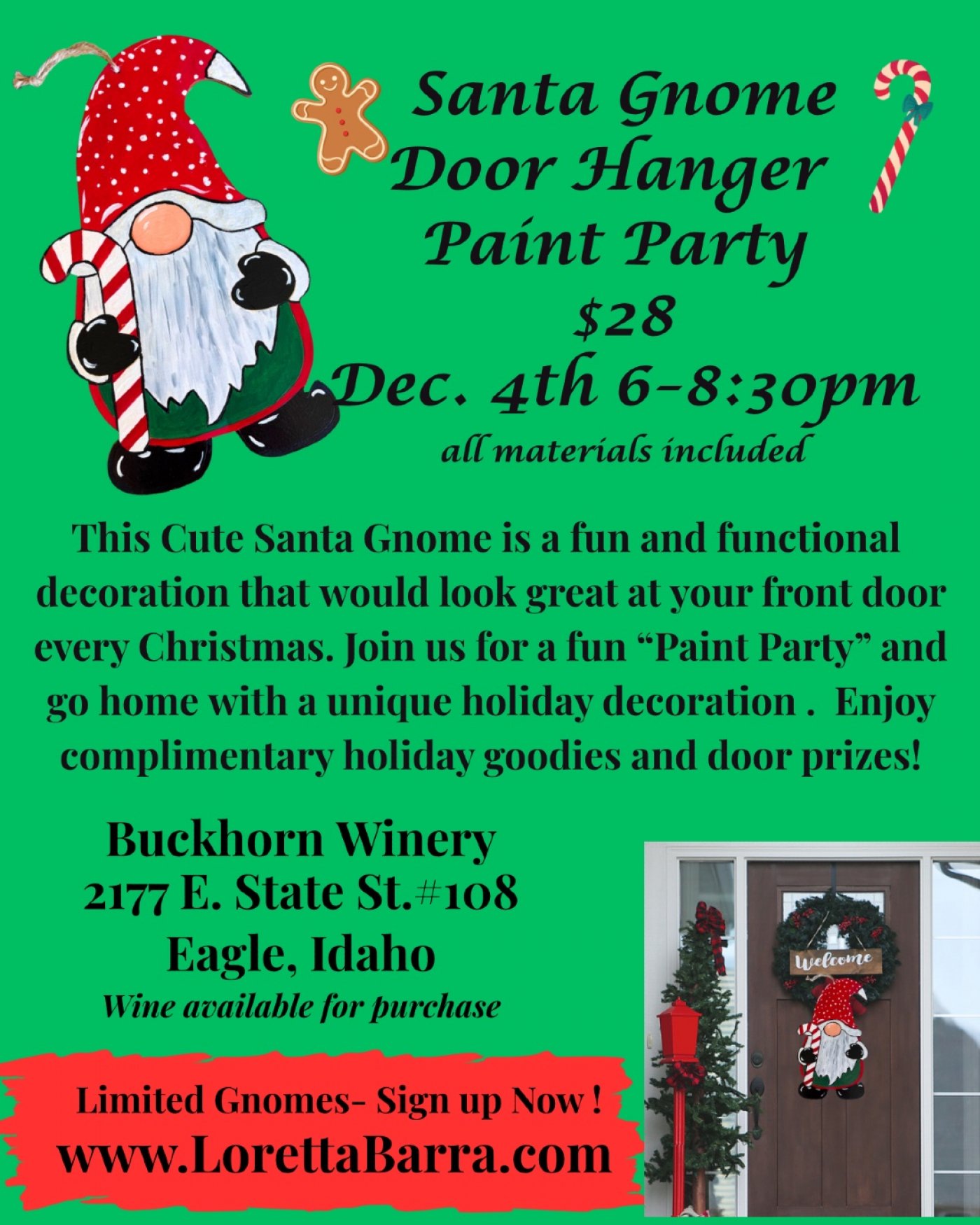 Christmas Gnome Doorhanger Paint and Sip, 4 December | Event in Eagle | AllEvents