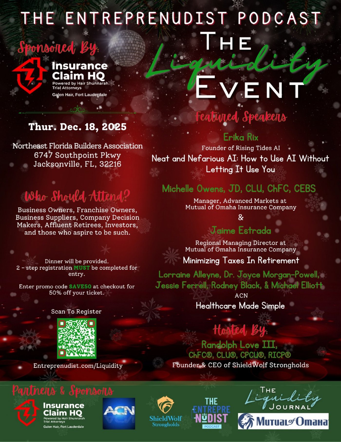 The Entreprenudist Podcast Presents: The Liquidity Event, 18 December | Event in Jacksonville | AllEvents