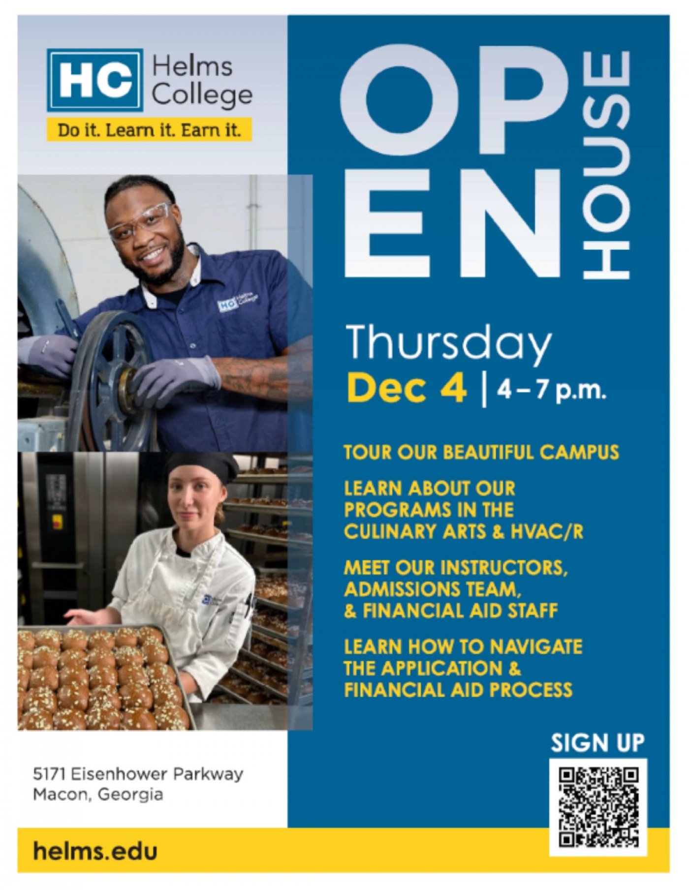 Open House - Helms College - Macon, 4 December | Event in Macon | AllEvents
