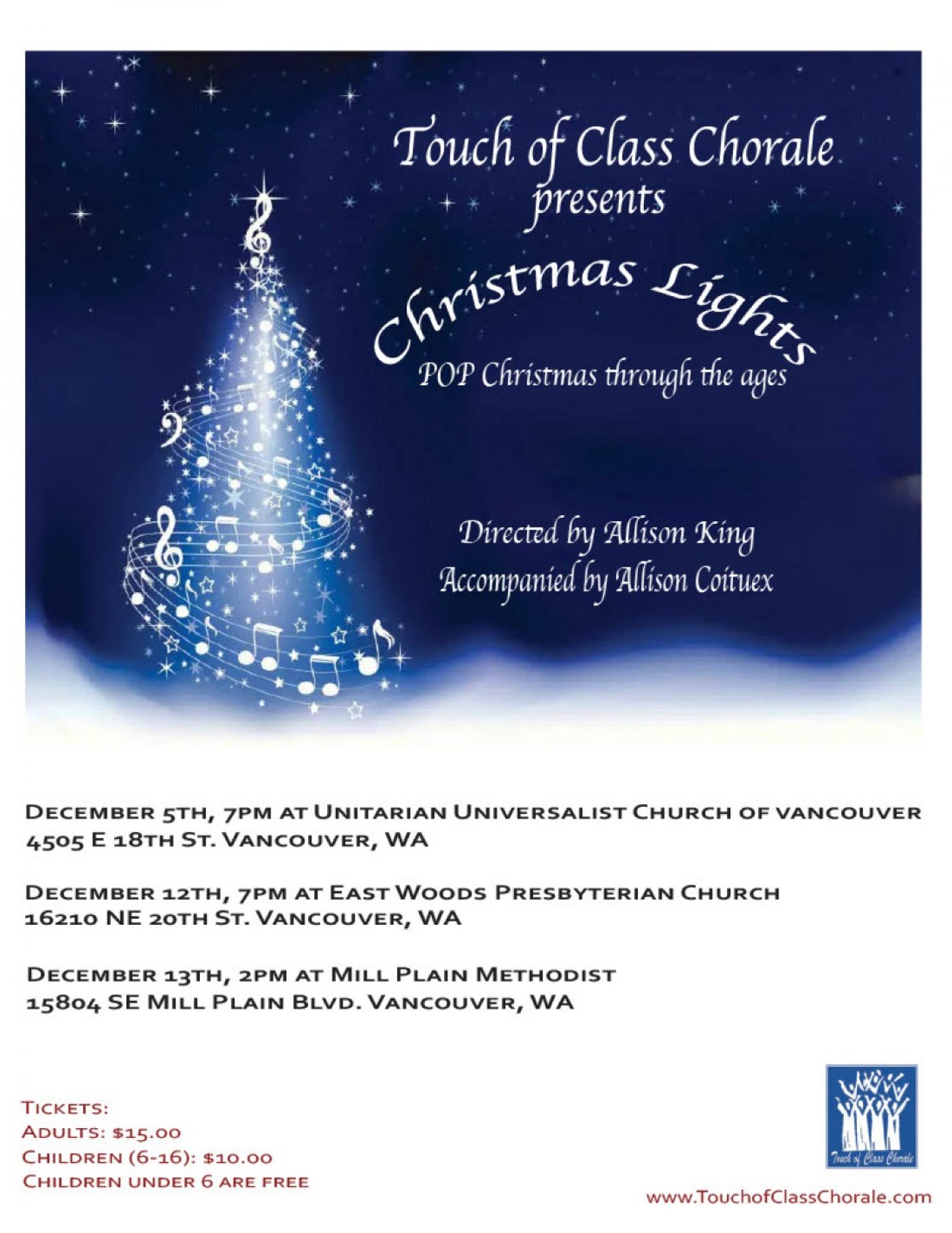 Touch of Class Chorale Winter Concerts, 13 December | Event in Vancouver | AllEvents
