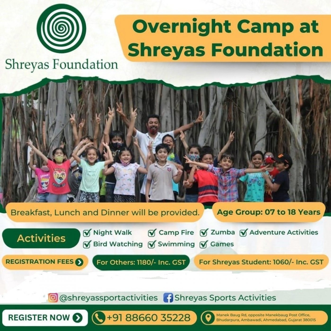 Shreyas foundation over night camp, 27 December | Event in Ahmedabad | AllEvents