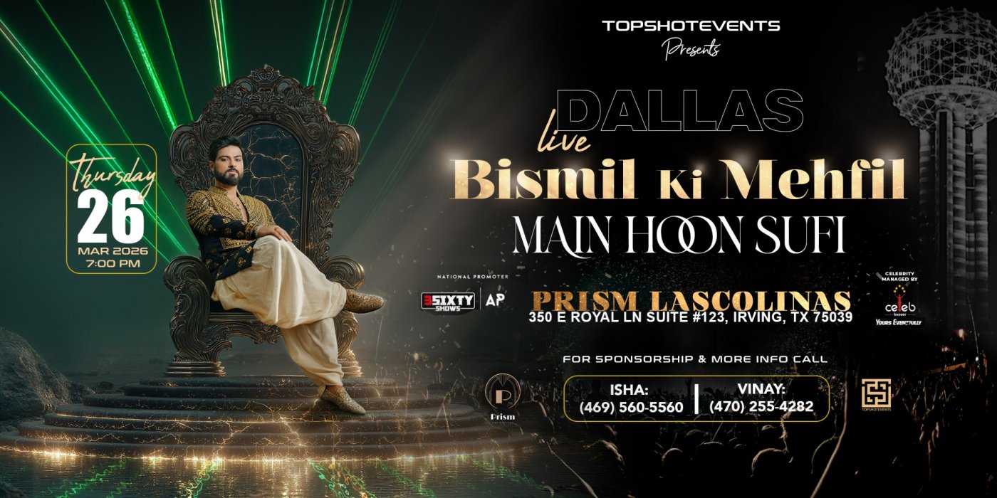 BISMIL KI MEHFIL – MAIN HOON SUFI | LIVE IN DALLAS, 26 March | Event in Irving | AllEvents