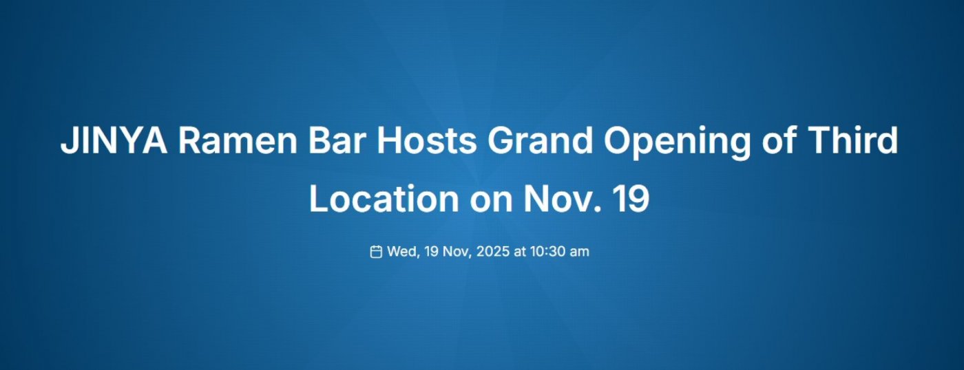 JINYA Ramen Bar Hosts Grand Opening of Third Location on Nov. 19, 19 November | Event in Peoria | AllEvents