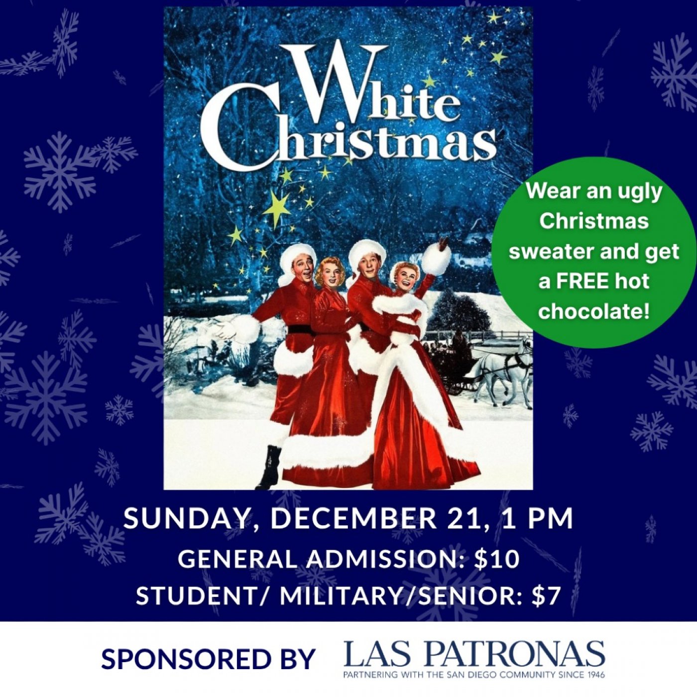 Classic Cinema: White Christmas Film Screening, 21 December | Event in Oceanside | AllEvents