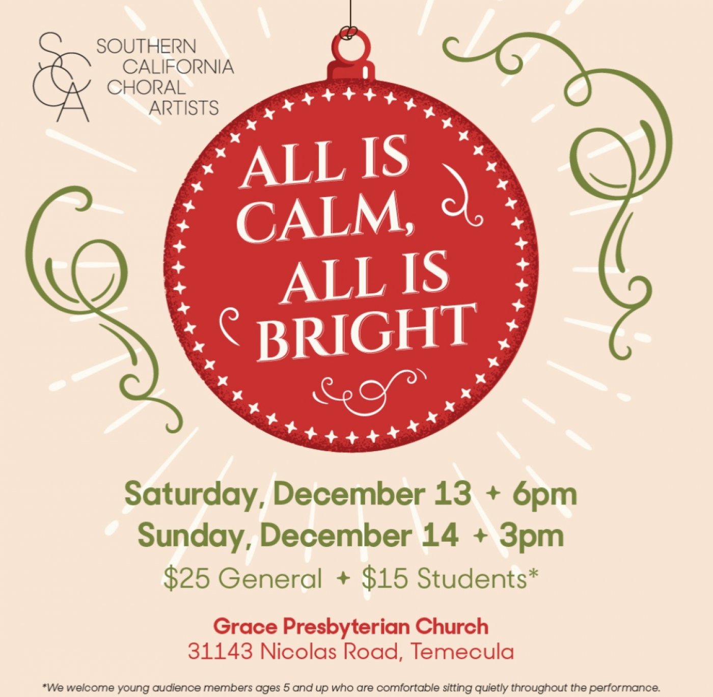 All is Calm, All is Bright, 13 December | Event in Temecula | AllEvents