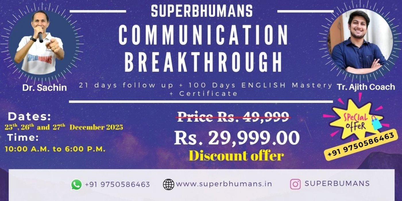Communication Breakthrough - Speak with confidence + Public Speaking, 25 December | Event in Chennai | AllEvents