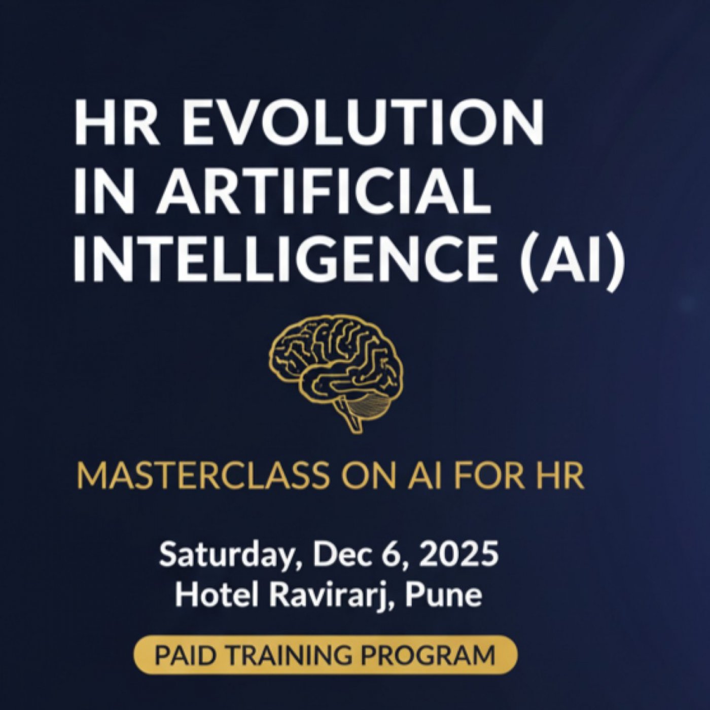 HREVOLUTION WITH AI – MASTERCLASS ON AI FOR HR  , 6 December | Event in Pune | AllEvents