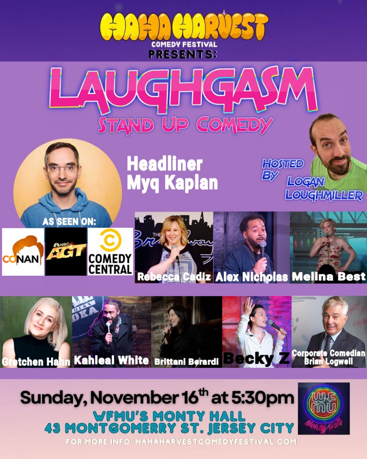 Laughasm Stand Up Comedy with Mya Kaplan! (Conan! Comedy Central!), 16 November | Event in Jersey City | AllEvents